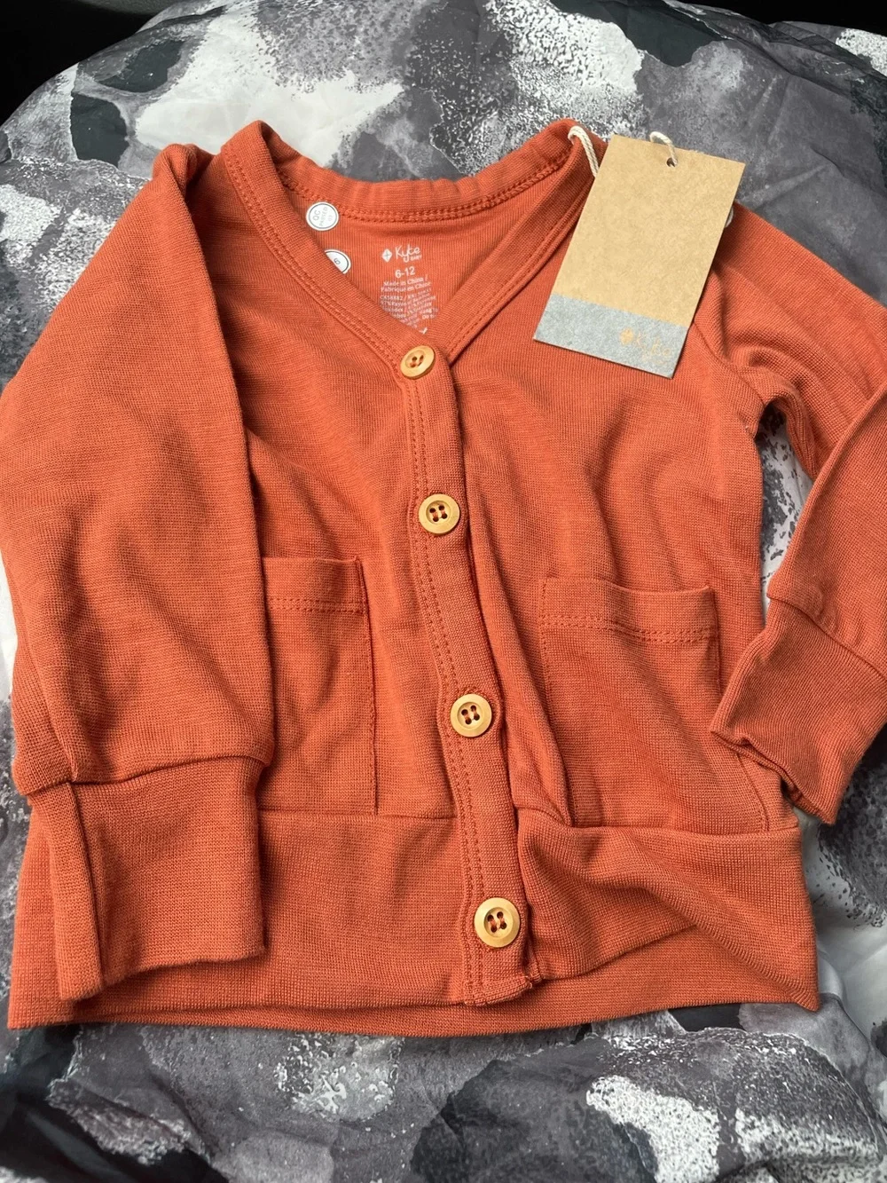 Kyte BABY Rust Button-Front Baby Cardigan